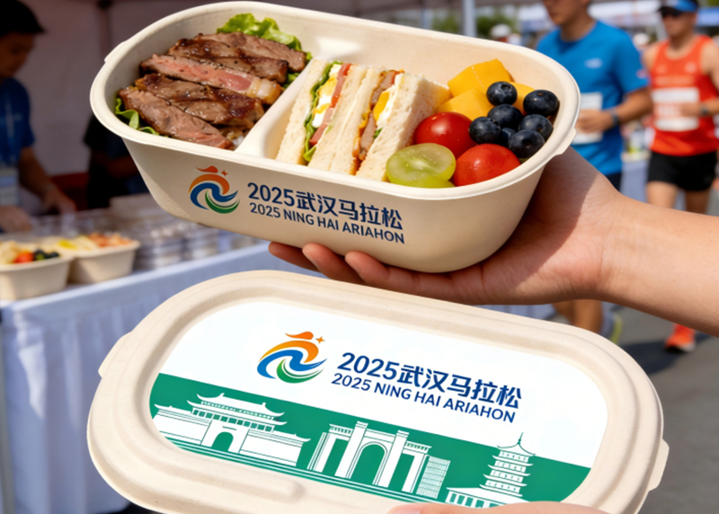 Disposable Biodegradable Tableware Used for Food and Beverage Supplies for 20,000 Participants at the 2025 Wuhan Marathon